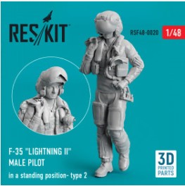 RSF48-0020 1/48 F-35 \"Lightning II\" male pilot (in a standing position - type 2) (3D Printed) (1/48)