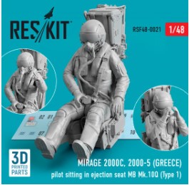 RSF48-0021 1/48 Mirage 2000C, 2000-5 (GREECE) pilot sitting in ejection seat MB Mk.10Q (Type 1) (3D