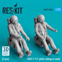RSF72-0001 1/72 USAF F-111 pilots sitting in seats (2 pcs) (3D Printed) (1/72)