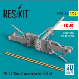 RSU32-0108 1/32 AH-1G \"Cobra\"main rotor for ICM kit (3D Printed) (1/32)