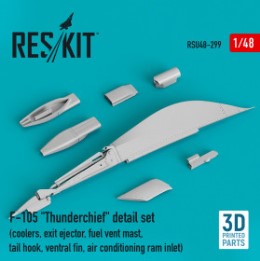 RSU48-0299 1/48 F-105 \"Thunderchief\" detail set (coolers, exit ejector, fuel vent mast, tail hook,ve