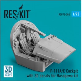 RSU72-0206 1/72 F-111A/E Cockpit with 3D decals for Hasegawa kit (3D Printed) (1/72)