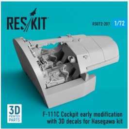 [사전 예약] RSU72-0207 1/72 F-111C Cockpit early modification with 3D decals for Hasegawa kit (3D Printed) (1/72