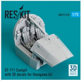 [사전 예약] RSU72-0210 1/72 EF-111 Cockpit with 3D decals for Hasegawa kit (3D Printed) (1/72)