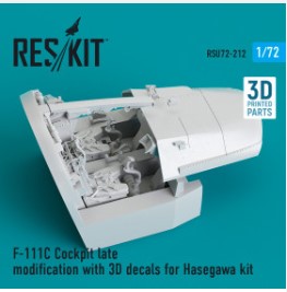 [사전 예약] RSU72-0212 1/72 F-111C Cockpit late modification with 3D decals for Hasegawa kit (3D Printed) (1/72)