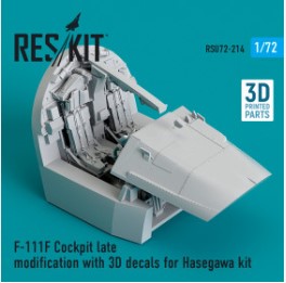 [사전 예약] RSU72-0214 1/72 F-111F Cockpit late modification with 3D decals for Hasegawa kit (3D Printed) (1/72)