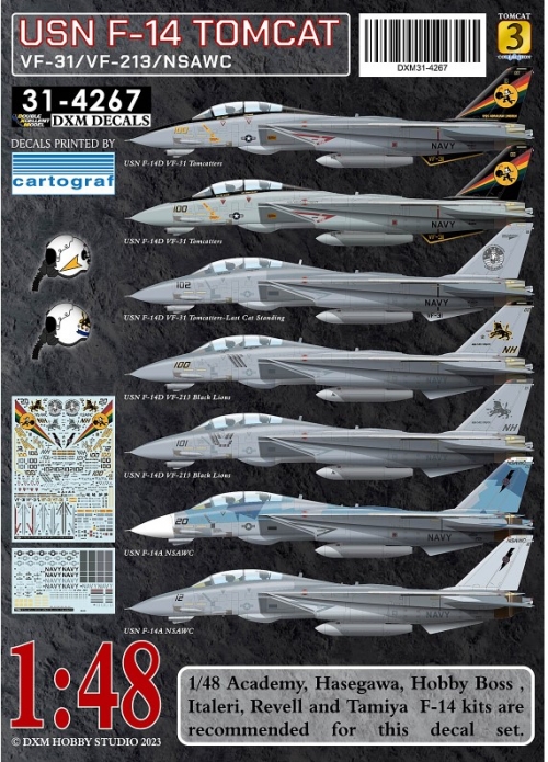 DXM31-4267 1/48 USN F-14A/D VF-31/VF-213/NSAWC Tomcat Collection #3