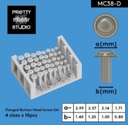[사전 예약 ~11/29일] MC38-D Flanged Button Head Screw Set 4 sizes x 10 pcs Detail-up Screw Set 3D Printed