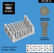[사전 예약 ~11/29일] MC38-G 12-pont Screw Set 4 sizes x 10 pcs Detail-up Screw Set 3D Printed