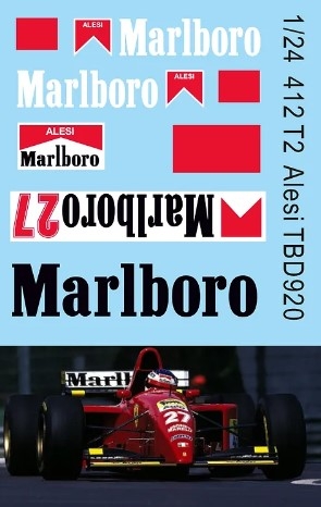 [사전 예약] TBD920 1/24 Sponsor Decals For Ferrari 412 T2 Jean Alesi 1995 TB Decal TBD920