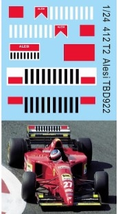 TBD922 1/24 Barcode Decals For Ferrari 412 T2 Jean Alesi 1995 TB Decal TBD922