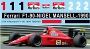 [사전 예약 ~12/4일] TBD938 1/24 Conversion Decals For Ferrari F1-90 Nigel Mansell 1990 Decal TBD938