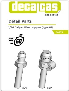 [사전 예약] DCL-PAR105 Detail for 1/24 scale models: Caliper bleed nipples - Type 01 (20+20 units/each)