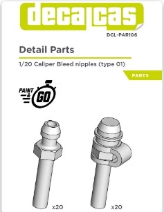 [사전 예약] DCL-PAR106 Detail for 1/20 scale models: Caliper bleed nipples - Type 01 (20+20 units/each)