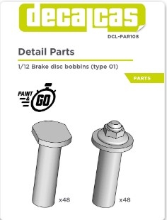 [사전 예약] DCL-PAR108 Detail for 1/12 scale models: Brake disc bobbins - Type 1 (48 units/each)