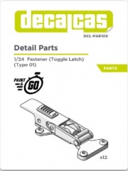 DCL-PAR109 Bonnet pins for 1/24 scale models: Toggle Latch Type 01 (12 units/each)