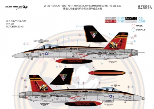 [사전 예약] G48025 1/48 F/A-18E VF-31 Tomcatters 75th Anniversary Commemorate F/A-18E CAG