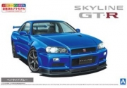 [사전 예약] AOS06557 1/24 Nissan BNR34 Skyline GT-R V Spec II '00 Bayside Blue Pre-painted model kit