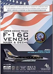 [사전 예약] D48038 1/48 F-16 Viper Demo Team Venom Ny Airshow 2022 F-16C Fighter Camouflage for Tamiya