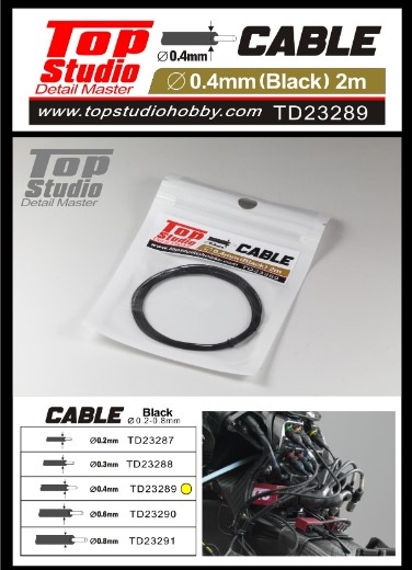 TD23289 0.4mm Black Cable