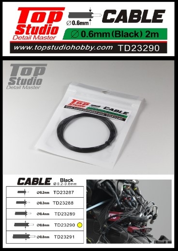 TD23290 0.6mm Black Cable
