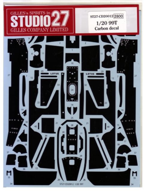 ST27- CD20012 1/20 99T Carbon decal forTAMIYA20057 STUDIO27 【Carbon Decal】