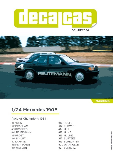 [사전 예약] DCL-DEC064 1/24 Mercedes Benz 190E 2.3 16v - ROC - Race of the Champions 1984