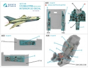 [사전 예약] QD72108 1/72 MiG-21PFM Emerald panels 3D-Printed & coloured Interior on decal paper (Eduard)