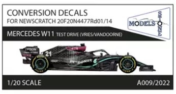[사전 예약] A009/2021 Mercedes-AMG F1 W11 EQ Performance (2020) - Conversion Decals - NewScratch W11 kit 20F20N4477Rd01/14