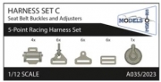 [사전 예약] A035/2023 Harness Set C - Seat Belt Buckles and Adjusters - 5-Point Racing Harness Set