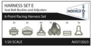 [사전 예약] A037/2023 Harness Set E - Seat Belt Buckles and Adjusters - 6-Point Racing Harness Set