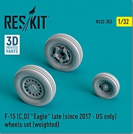 [사전 예약] RS32-0353 1/32 F-15 (C,D) \"Eagle\" late (since 2017 - US only) wheels set (weighted) (Resin & 3D Pr