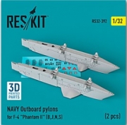 RS32-0392 1/32 NAVY Outboard pylons for F-4 "Phantom II" (B,J,N,S) (2 pcs) (3D Printed) (1/32)