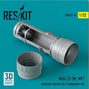 RSU32-0010 1/32 MiG-23 (M, MF) exhaust nozzle for Trumpeter kit (3D Printed) (1/32)