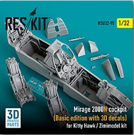 [사전 예약] RSU32-0095 1/32 Mirage 2000N cockpit (Basic edition with 3D decals) for Kitty Hawk / Zimimodel kit (