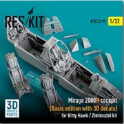 RSU32-0095 1/32 Mirage 2000N cockpit (Basic edition with 3D decals) for Kitty Hawk / Zimimodel kit (