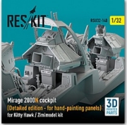 RSU32-0140 1/32 Mirage 2000N cockpit (Detailed edition) for Kitty Hawk / Zimimodel kit (3D Printed)