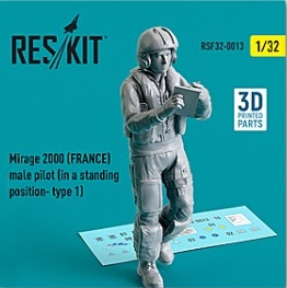 RSF32-0013 1/32 Mirage 2000 (FRANCE) male pilot (in a standing position- type 1) (3D Printed) (1/32)