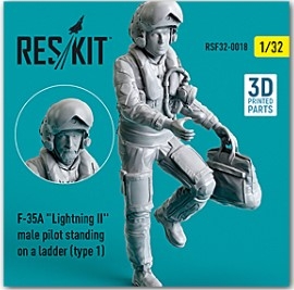 RSF32-0018 1/32 F-35A \"Lightning II\" male pilot standing on a ladder (type 1) (3D Printed) (1/32)
