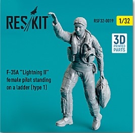 RSF32-0019 1/32 F-35A \"Lightning II\" female pilot standing on a ladder (type 1) (3D Printed) (1/32