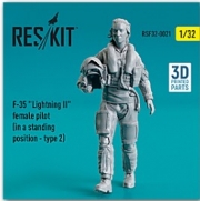 RSF32-0021 1/32 F-35 "Lightning II" female pilot (in a standing position- type 2) (3D Printed) (1/32