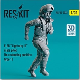 RSF32-0022 1/32 F-35 \"Lightning II\" male pilot (in a standing position- type 1) (3D Printed) (1/32