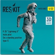 RSF32-0022 1/32 F-35 "Lightning II" male pilot (in a standing position- type 1) (3D Printed) (1/32)
