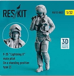 RSF32-0023 1/32 F-35 \"Lightning II\" male pilot (in a standing position - type 2) (3D Printed) (1/3