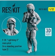 RSF32-0023 1/32 F-35 "Lightning II" male pilot (in a standing position - type 2) (3D Printed) (1/32)