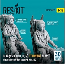 [사전 예약] RSF32-0035 1/32 Mirage 2000 (B, D, N) (TAIWAN) pilots sitting in ejection seat MB Mk.10Q (2 pcs) (3D