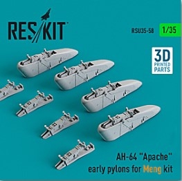 RSU35-0058 1/35 AH-64 \"Apache\" early pylons for Meng kit (3D Printed) (1/35)