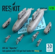 RSU35-0060 1/35 AH-64 "Apache" late pylons with 122 gal fuel tanks for Meng kit (3D Printed) (1/35)