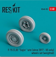 [사전 예약] RS48-0353 1/48 F-15 (C,D) \"Eagle\" late (since 2017 - US only) wheels set (weighted) (Resin & 3D Pr