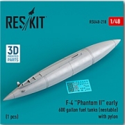 RSU48-0218 1/48 F-4 \"Phantom II\" early 600 gallon fuel tanks (nestable) with pylon (1 pcs) (3D Pri